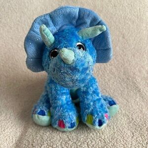 Wild Republic Sweet and Sassy Blue Triceratops Sparkle 12” Plush Stuffed Animal